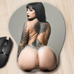 Raven Noire - 3D mouse pad with silicon butt, wrist rest